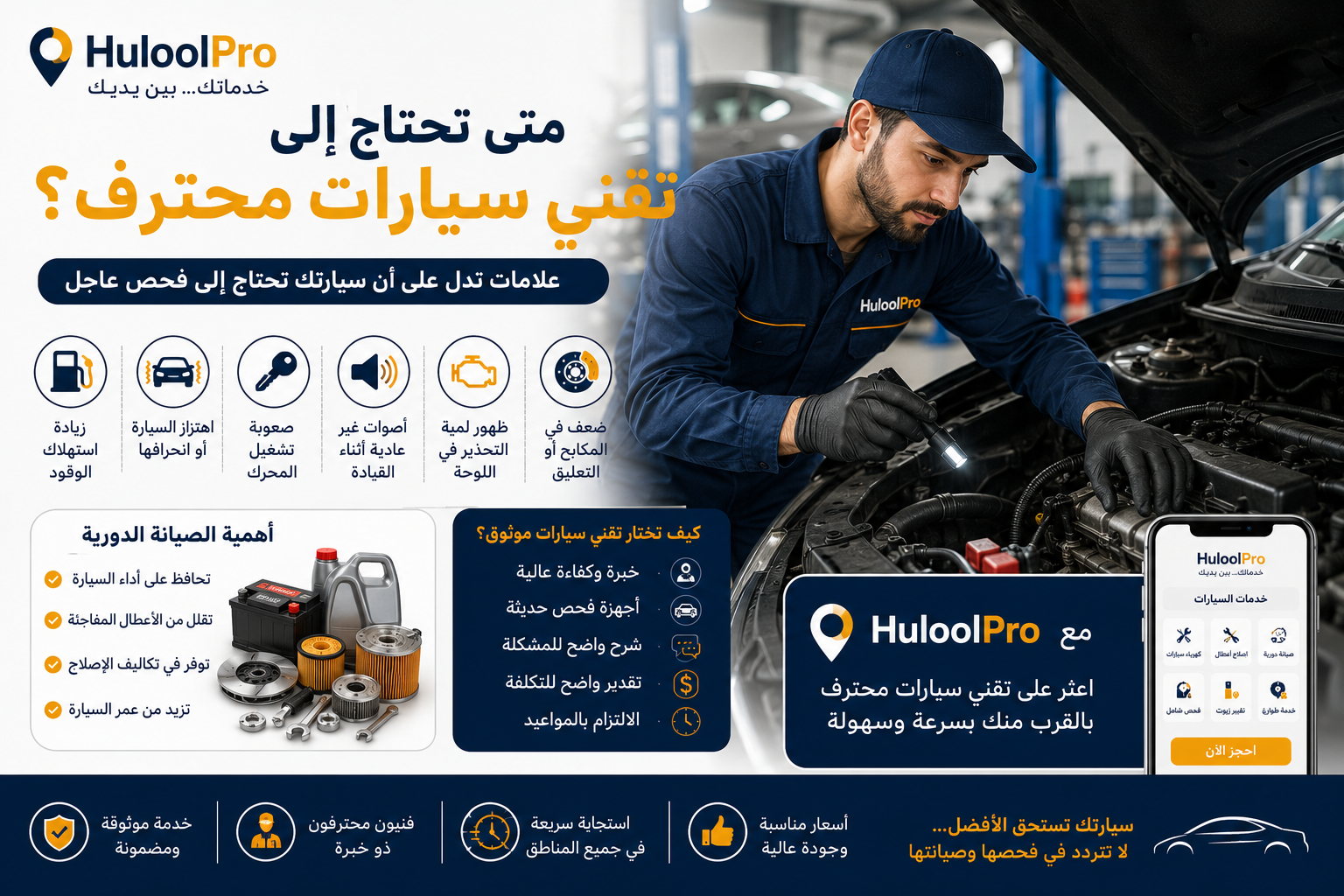 متى تحتاج إلى تقني سيارات محترف؟ علامات تدل على أن سيارتك تحتاج إلى فحص عاجل - مقالات حلول برو