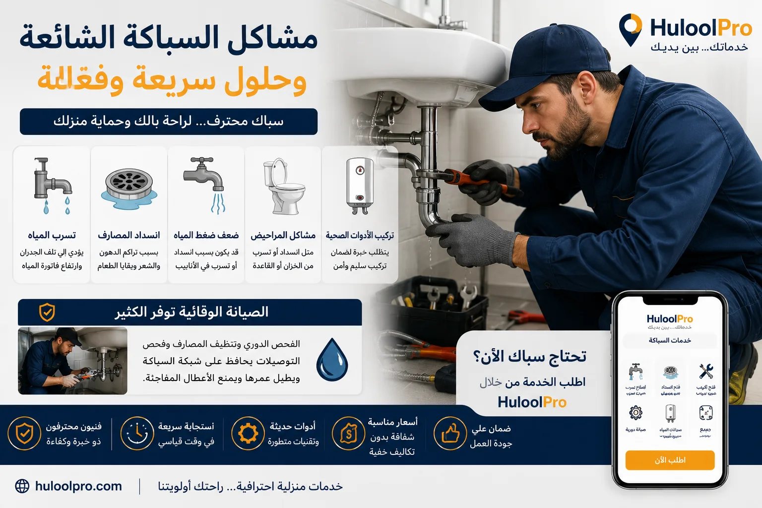 مشاكل السباكة الشائعة وكيف يساعدك سباك محترف في حلها بسرعة - مقالات حلول برو