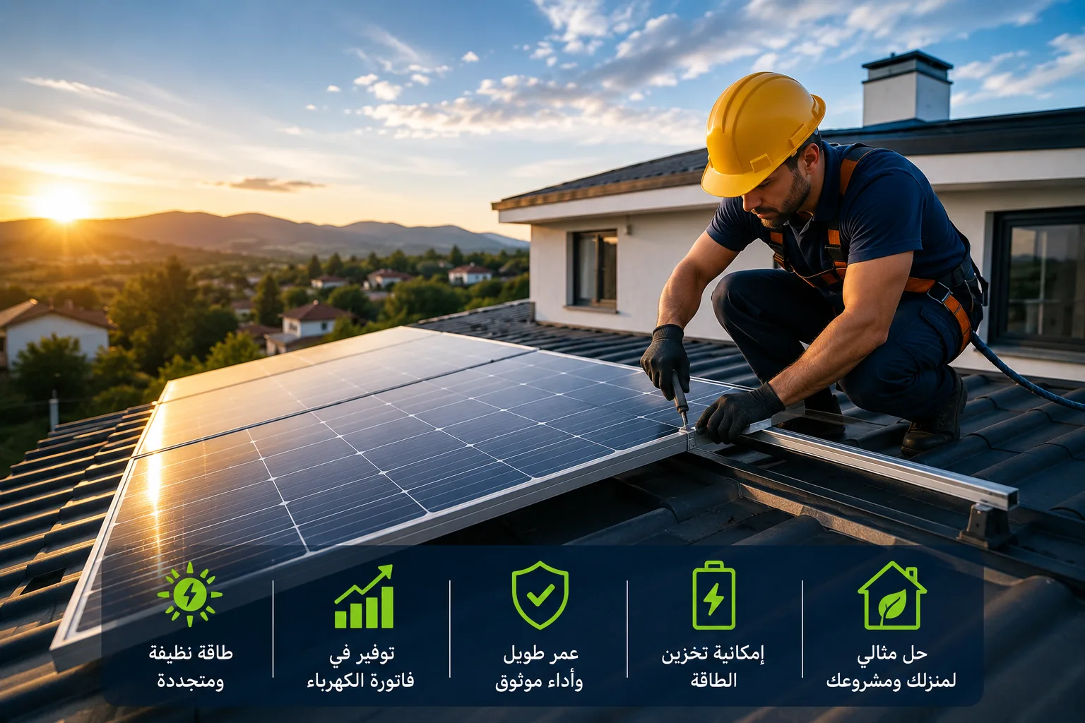 تركيب أنظمة الطاقة الشمسية: دليل شامل لاختيار النظام المناسب وتقليل استهلاك الكهرباء - حلول برو
