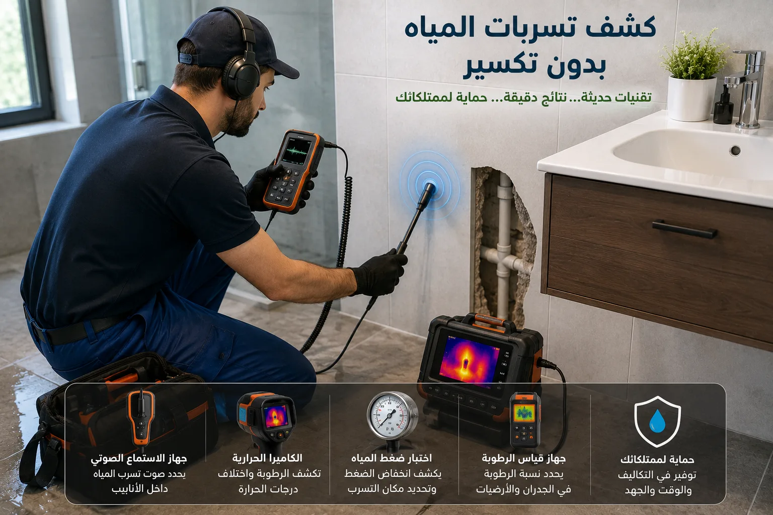 كشف تسربات المياه بدون تكسير: كيف تساعد التقنيات الحديثة في حماية منزلك وتوفير آلاف الدراهم؟ - مقالات حلول برو