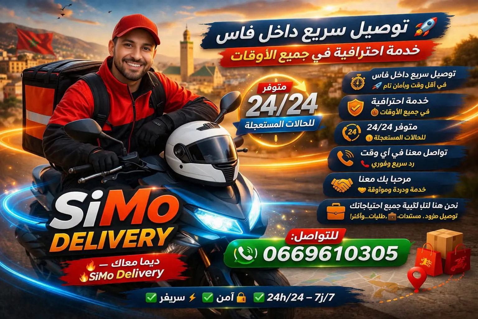 توصيل سريع داخل فاس - توصيل سريع في حلول برو