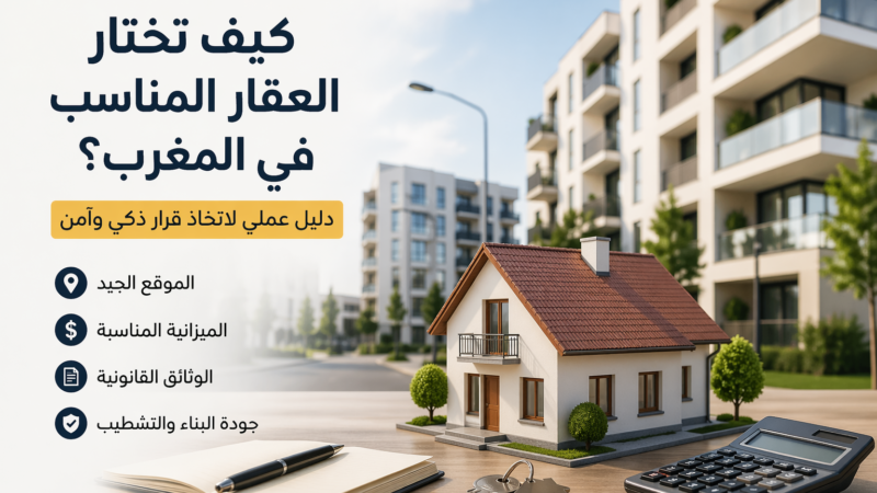 كيف تختار العقار المناسب في المغرب؟ دليل عملي لاتخاذ قرار ذكي وآمن